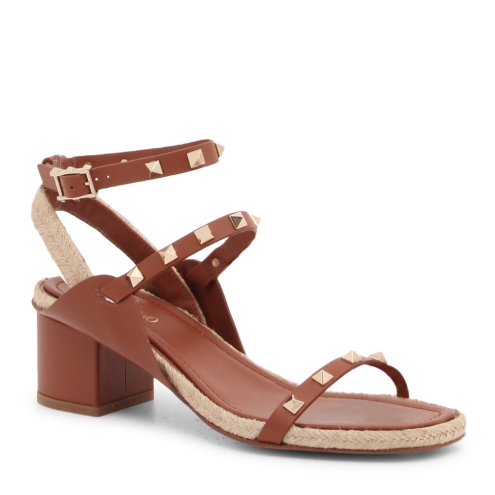 Valentino Garavani Rockstud Crisscross Block-Heel Sandals